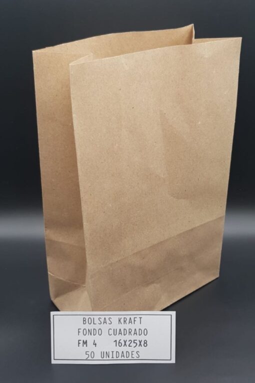 Bolsa Kraft Delivery 16x25x08 (x 50u)