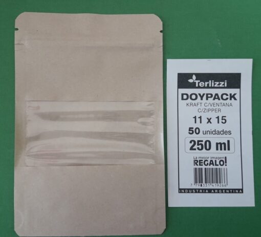 Bolsas DOYPACK KRAFT c/ ZIPP 11x25 (250ml)
