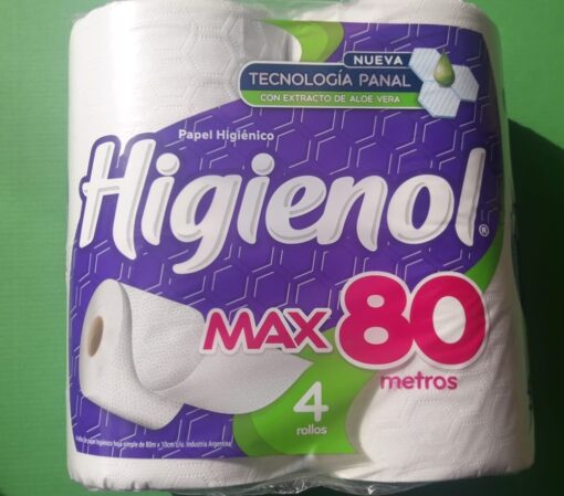 Rollo Papel Higienico Higienol Max 4 Rollos x 80m